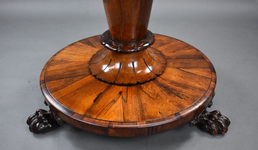 Antique Early Victorian Circular Rosewood Breakfast Table