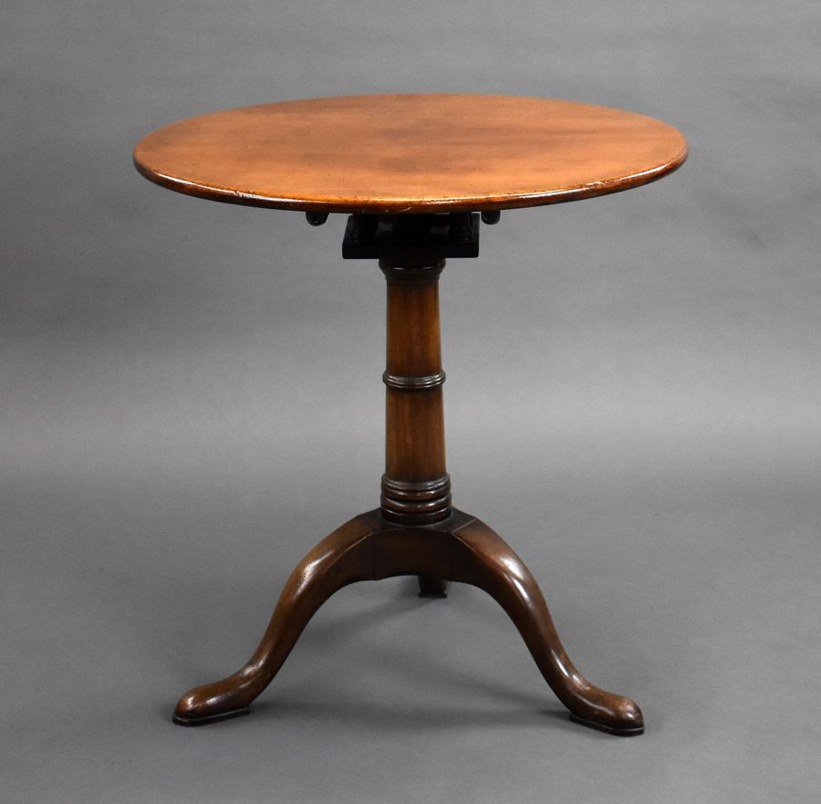 Antique George III Mahogany Snap Top Circular Tripod Table