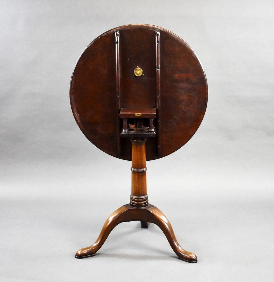 Antique George III Mahogany Snap Top Circular Tripod Table