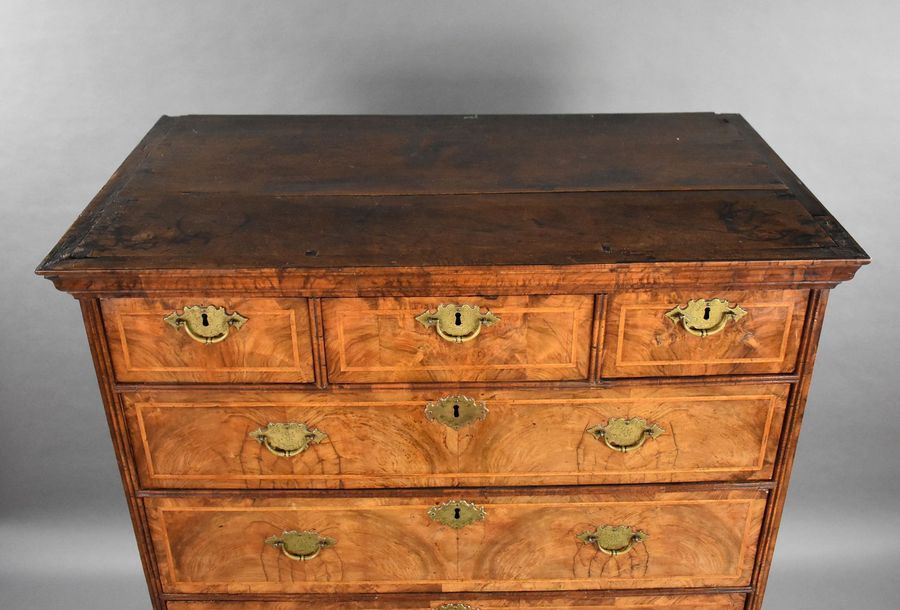 Antique George I Figured Walnut Chest on Stand