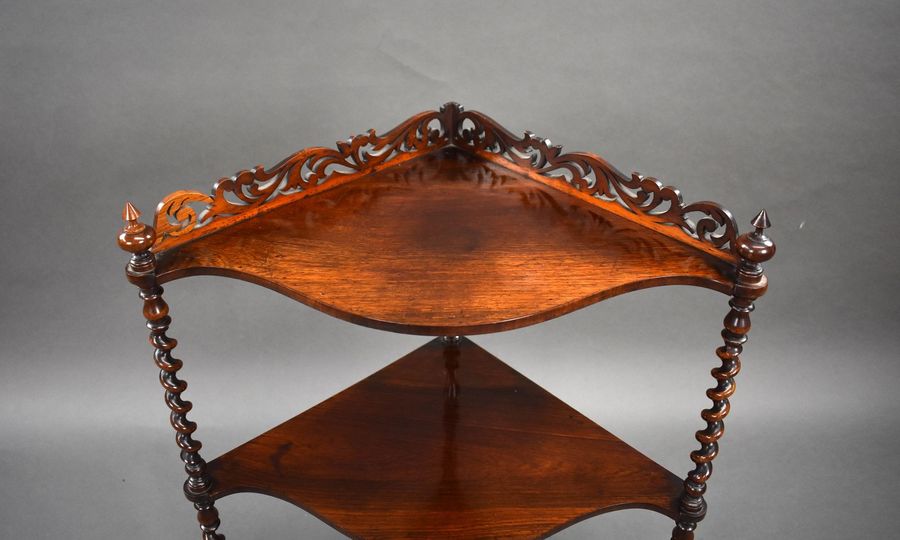 Antique Victorian Rosewood Corner Whatnot