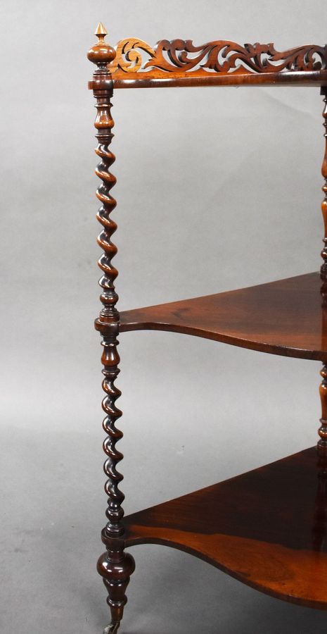 Antique Victorian Rosewood Corner Whatnot