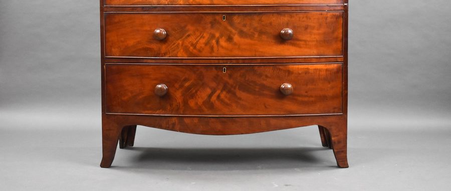 Antique Regency Mahogany Bow Front Chest of Drawers