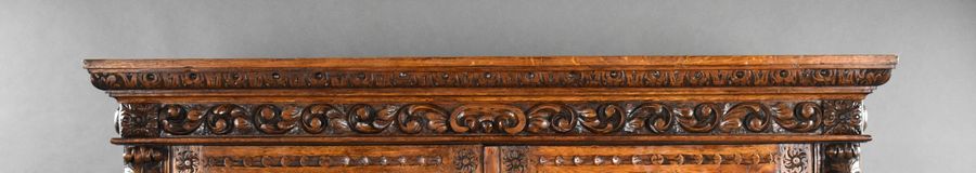 Antique 19th Century Carved Oak Bookcase