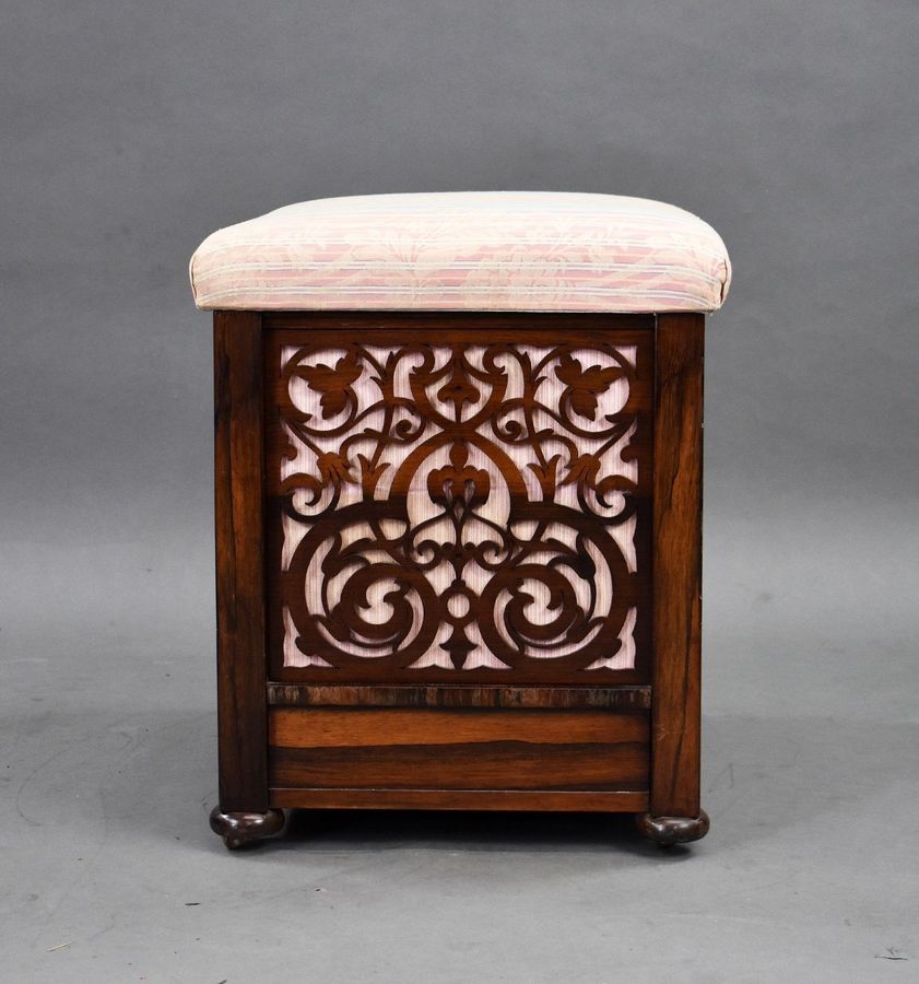 Antique Mid Victorian Rosewood Ottoman