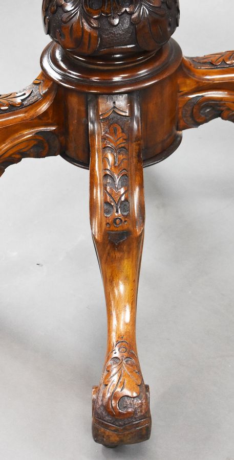 Antique Victorian Burr Walnut Oval Loo Table