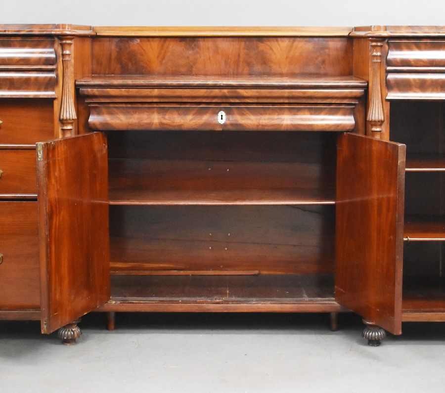 Antique Antique Flame Mahogany Biedermeier Sideboard