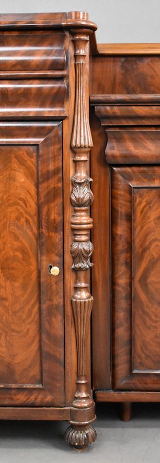 Antique Antique Flame Mahogany Biedermeier Sideboard