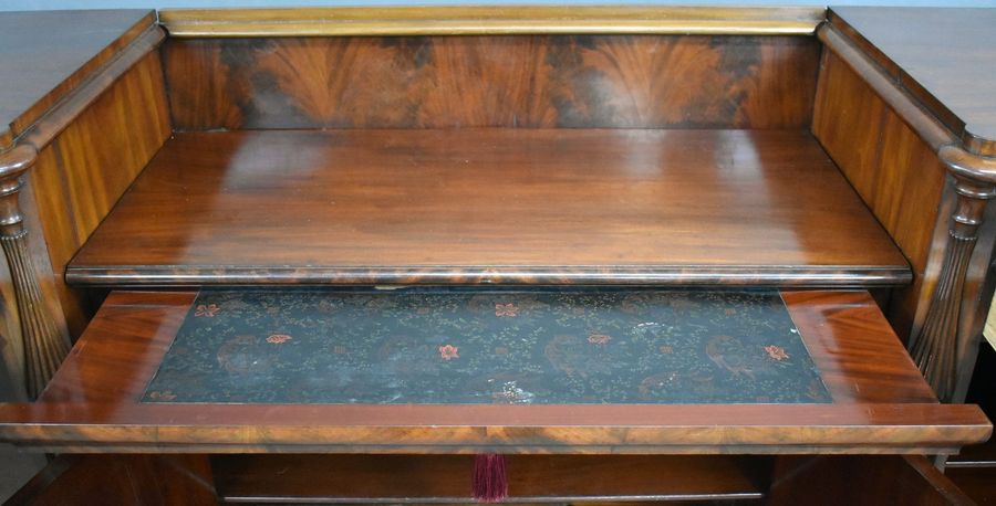 Antique Antique Flame Mahogany Biedermeier Sideboard