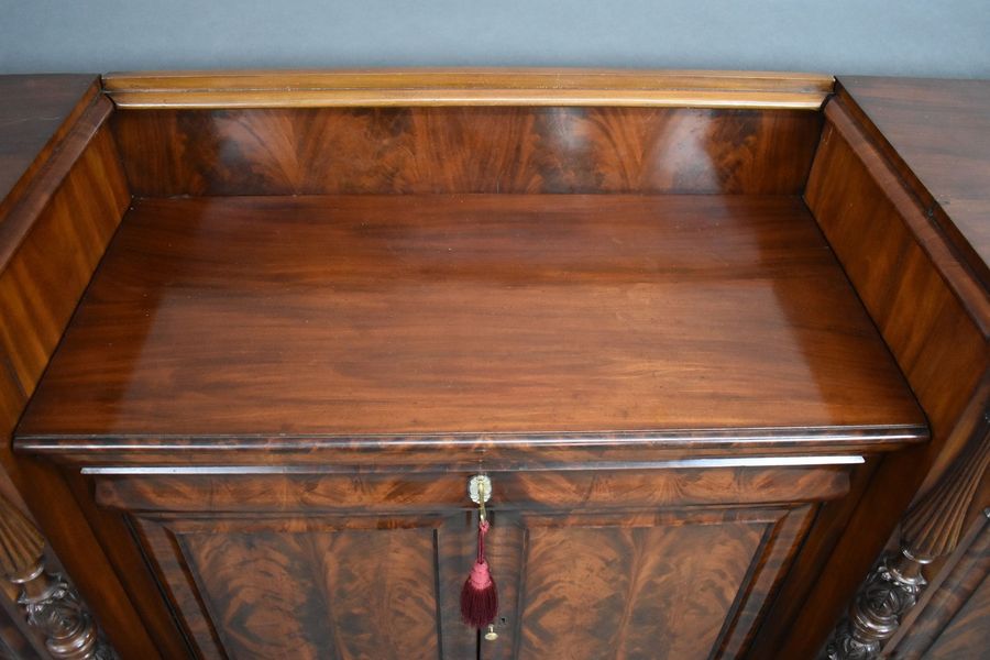 Antique Antique Flame Mahogany Biedermeier Sideboard