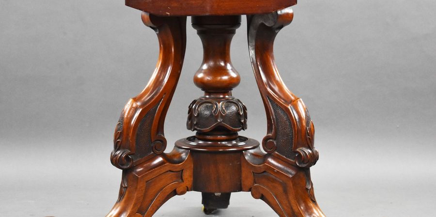 Antique Victorian Burr Walnut Round Breakfast Table by T. Wilson