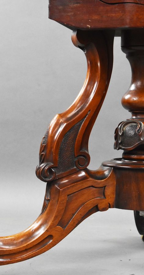 Antique Victorian Burr Walnut Round Breakfast Table by T. Wilson