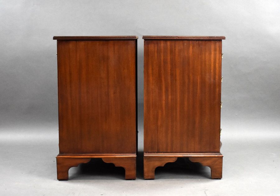 Antique Pair Mahogany Serpentine Chests