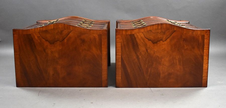 Antique Pair Mahogany Serpentine Chests