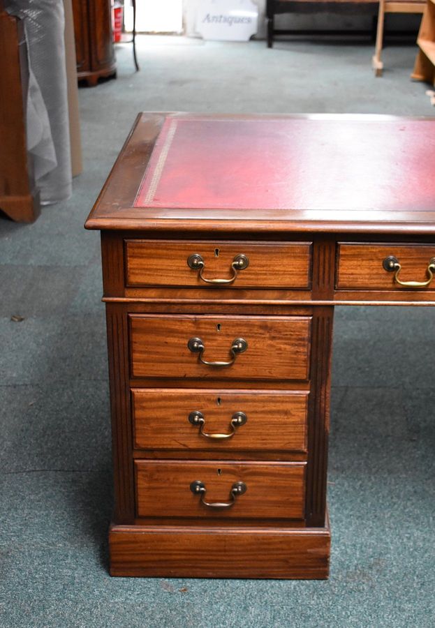 Antique Victorian Mahogany Pedestal Desk