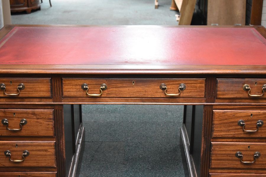 Antique Victorian Mahogany Pedestal Desk