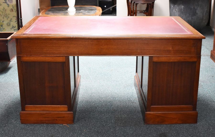 Antique Victorian Mahogany Pedestal Desk