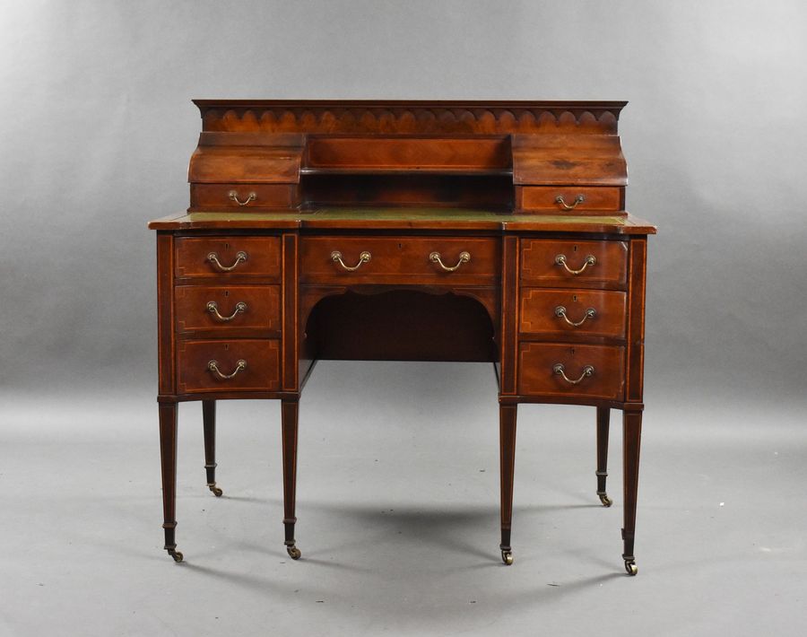 Antique Edwardian Mahogany Carlton House Desk