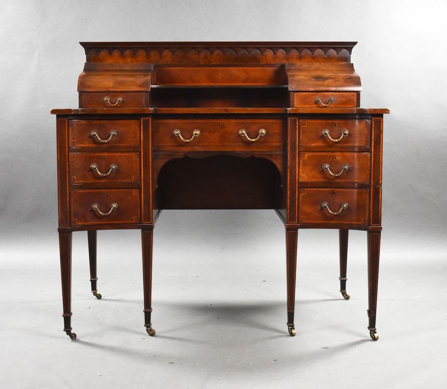 Antique Edwardian Mahogany Carlton House Desk