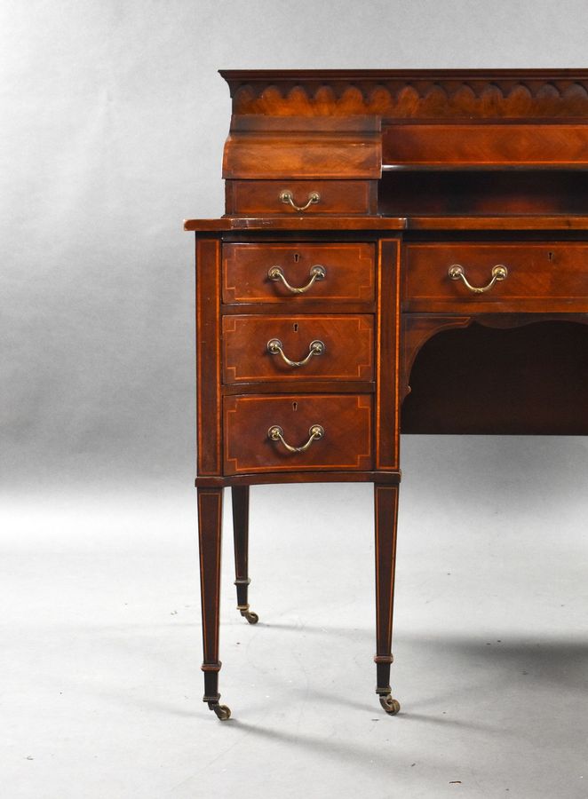 Antique Edwardian Mahogany Carlton House Desk