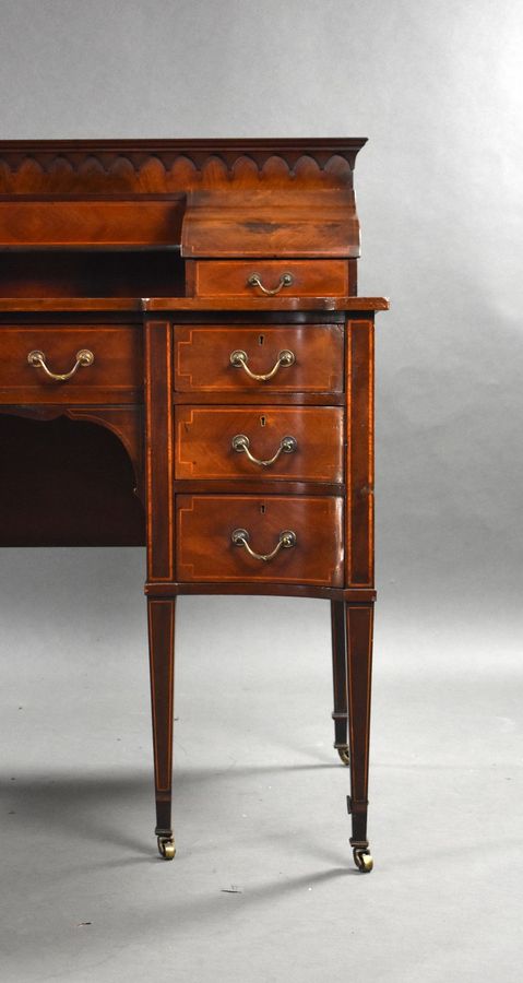 Antique Edwardian Mahogany Carlton House Desk