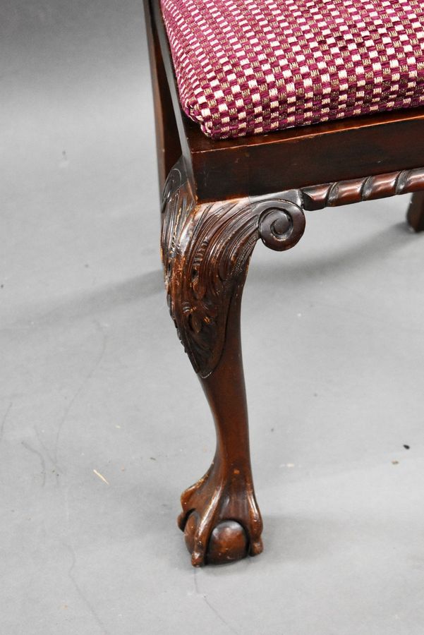 Antique Set of 6 Mahogany Chippendale Style Dining Chairs