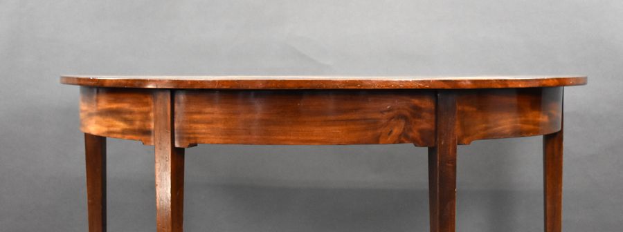 Antique Pair of George III Mahogany Demi Lune Console Tables