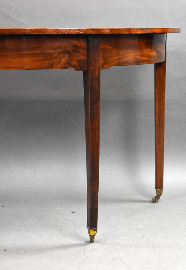 Antique Pair of George III Mahogany Demi Lune Console Tables