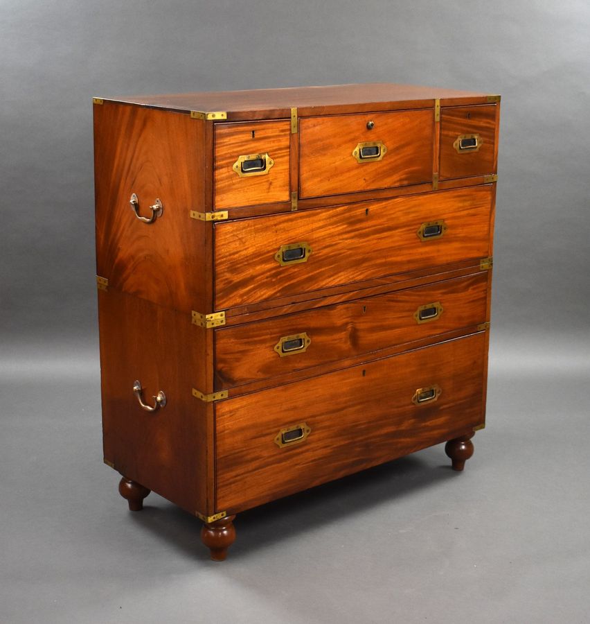 Victorian Mahogany Secretaire Campaign Chest