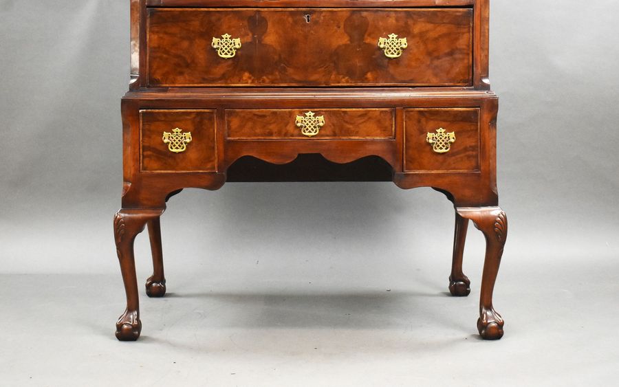 Antique George III Burr Walnut Chest on Stand