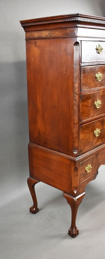 Antique George III Burr Walnut Chest on Stand