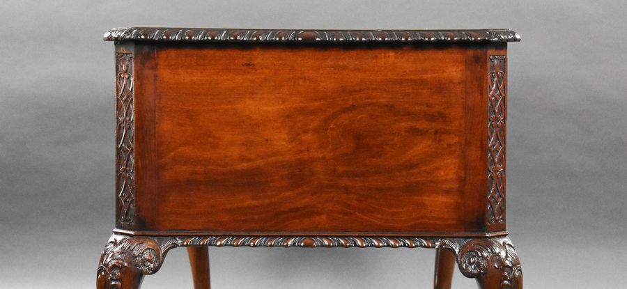 Antique Antique Flame Mahogany Chippendale Style Writing Table