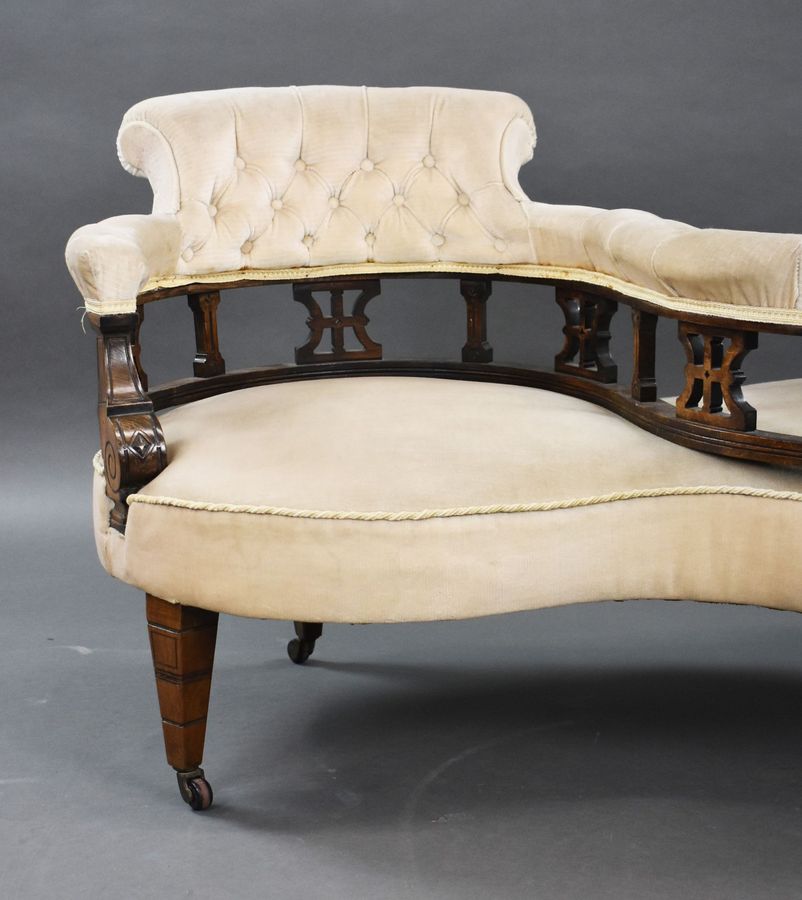 Antique Victorian Walnut Conversation Seat