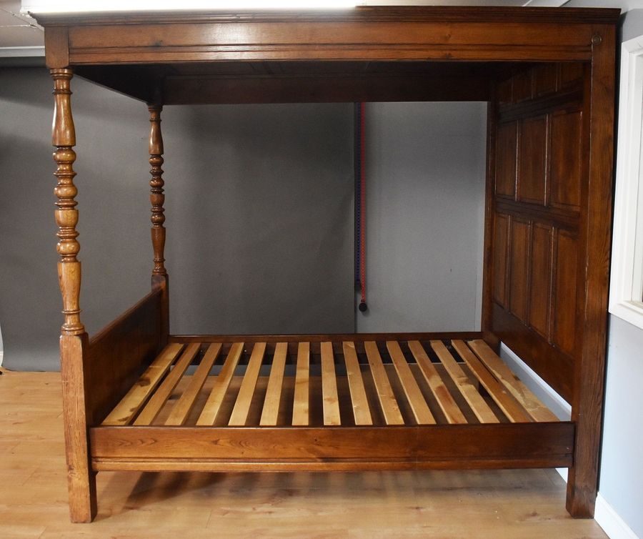 Antique Solid Oak Kingsize Four Poster Bed