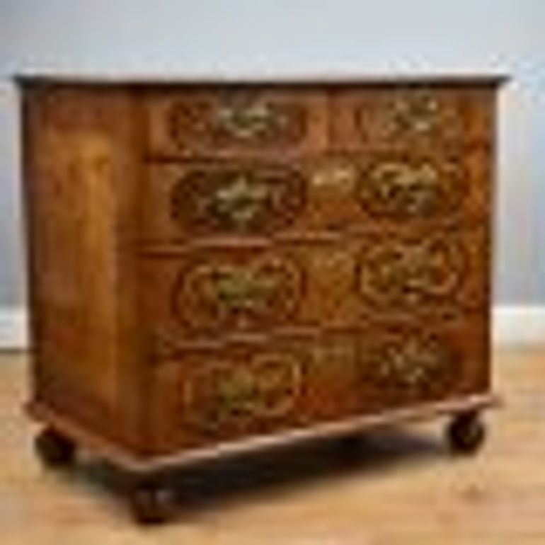 Antique William & Mary Walnut and Marquetry Chest of Drawers