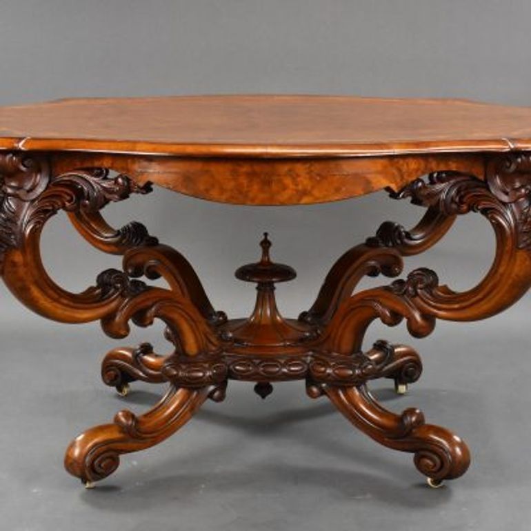 Victorian Burr Walnut Centre Table