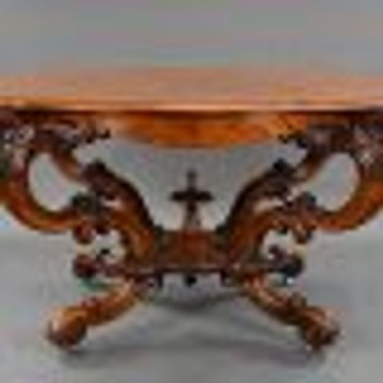 Antique Victorian Burr Walnut Centre Table