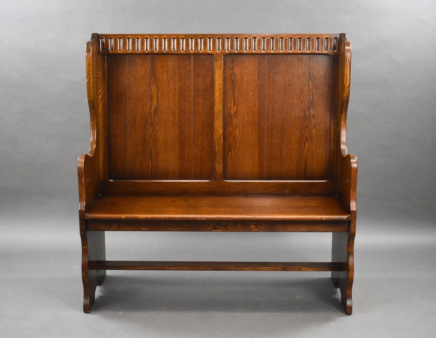 Antique Oak Two Seater Settle/Bench