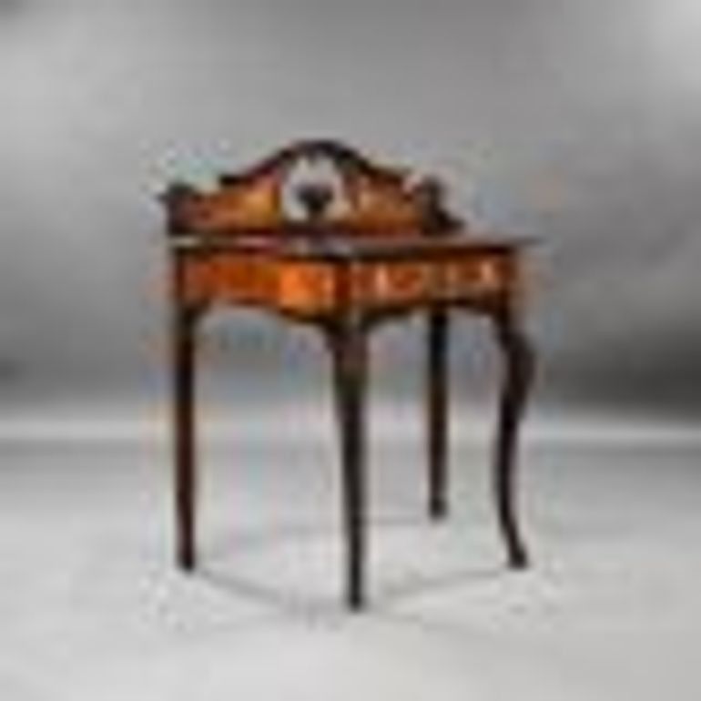 Antique Victorian Rosewood Inlaid Writing Table