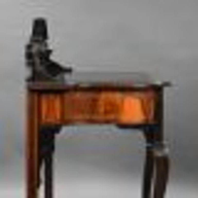 Antique Victorian Rosewood Inlaid Writing Table