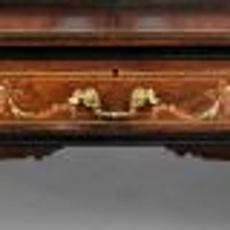 Antique Victorian Rosewood Inlaid Writing Table