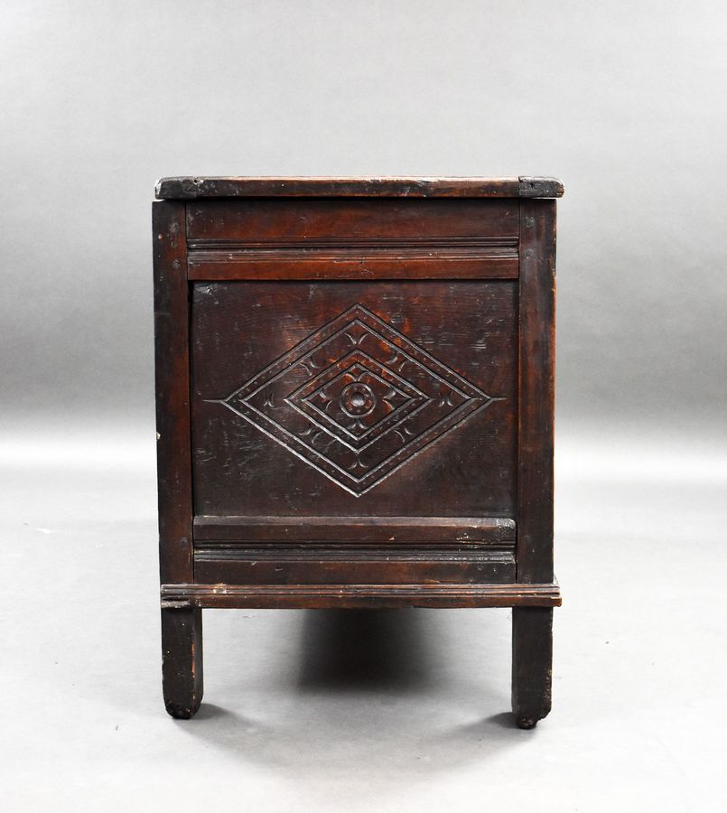 Antique 17th Century Carved Oak Coffer