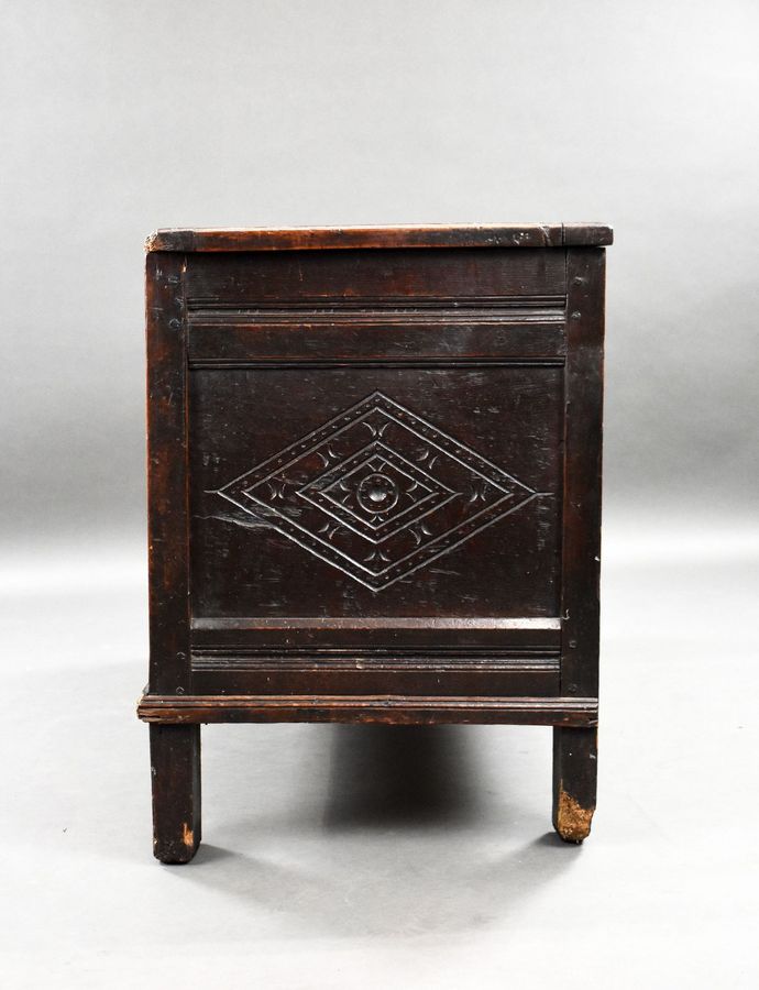 Antique 17th Century Carved Oak Coffer