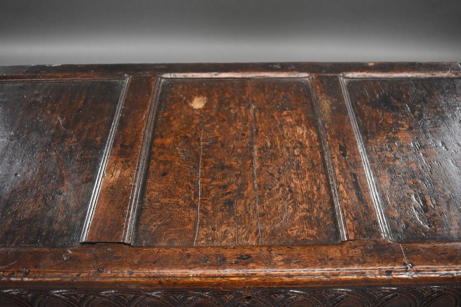 Antique 17th Century Carved Oak Coffer