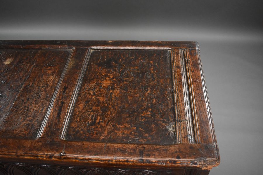 Antique 17th Century Carved Oak Coffer