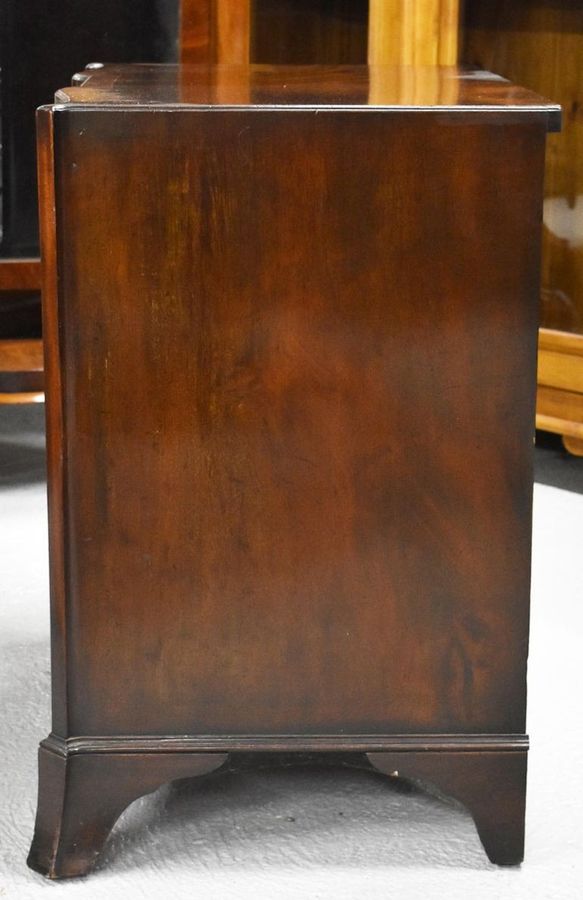 Antique 20th Century English Antique Edwardian Flame Mahogany Serpentine Chest