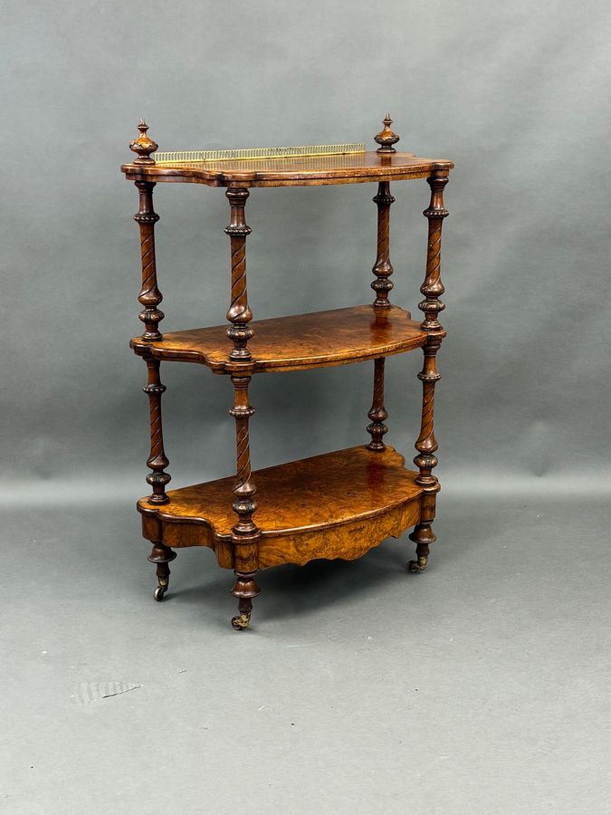 Victorian Burr Walnut Whatnot