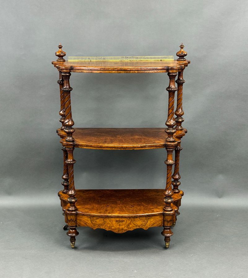 Antique Victorian Burr Walnut Whatnot