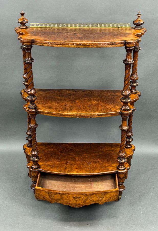 Antique Victorian Burr Walnut Whatnot