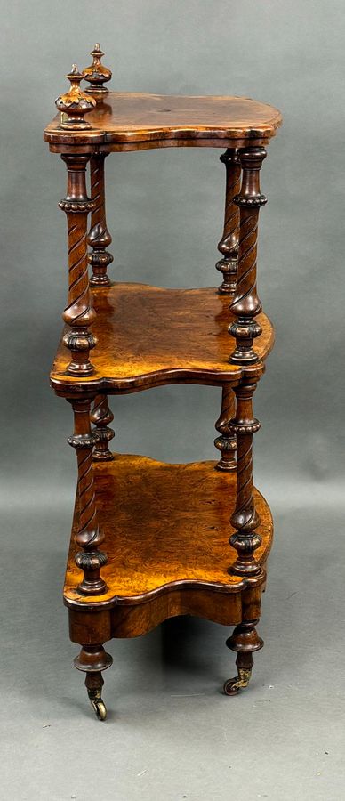 Antique Victorian Burr Walnut Whatnot